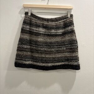 Textured Black & Gray Knit Mini Skirt